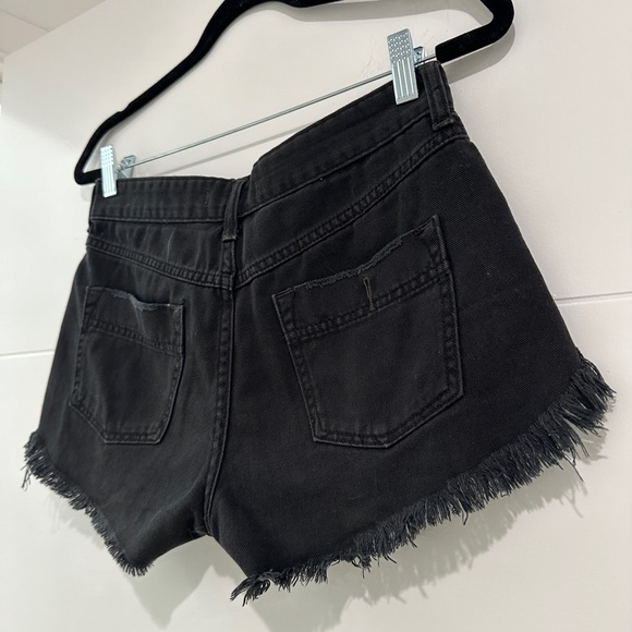 Free People We The Free Black High Waisted Denim Cutoff Shorts | Size 26 - Picture 12 of 13